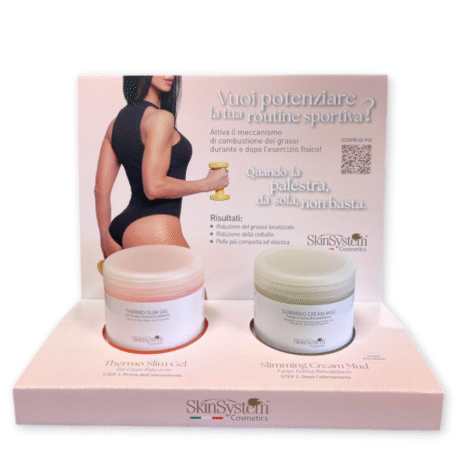 Espositore con 4 Thermo Slim gel e 4 Slimming Cream Mud