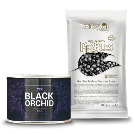 Kit EPILAZIONE COMBINATA Black Orchid: Pebbles 400gr + Lipo in Vaso